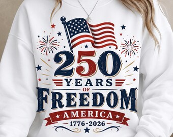 250-årsjubileum USA PNG 1776–2026 Amerikansk frihetsdesign | Patriotisk 4 juli digital nedladdning