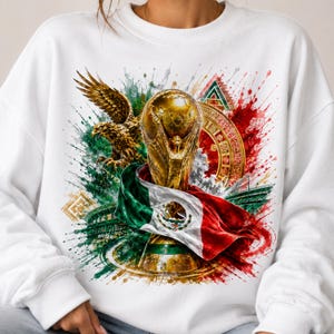 Mexico Soccer PNG  | 2026 Championship Eagle Trophy Clipart, Soccer Fan Sublimation PNG for T-Shirt Design, Digital Download, World Cup 2026 PNG, FIFA World Cup 2026 PNG, Football Trophy PNG