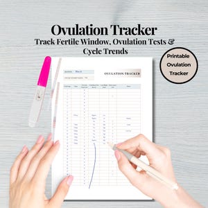 Suivi de l'ovulation imprimable | Suivi de fertilité PDF | Encart pour agenda TTC | Suivi de fenêtre fertile | Journal des tests d'ovulation