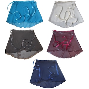 MADE IN USA Wrap Ballet Dance Yoga Skirt Many Solid Colors: Black, Ivory, Navy blue, Turquoise, Wine Women's S-2xl Plus