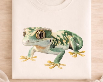 Crested Gecko PNG Design, Eyelash Gecko Art (Instant Download)