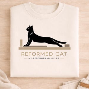 Reformed Cat Pilates PNG, Funny Cat Lover Gift Design (Instant Download)