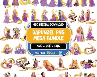 Rapunzel SVG Bundle, Rapunzel Svg Files for Cricut and Silhouette, Tangled Clipart, Rapunzel Clipart, Rapunzel Png Svg, Digital Download