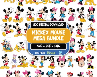 Mickey Mouse SVG, Mickey PNG, Mickey Mouse Clipart, Minnie Mouse SVG Mega Bundle, Donald Duck svg, daisy duck svg, Donald duck png