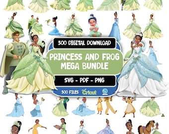 Princess and the Frog PNG Clipart, Princess and the Frog SVG, Tiana Clipart, Princess png, Tiana PNG Bundle, Tiana svg