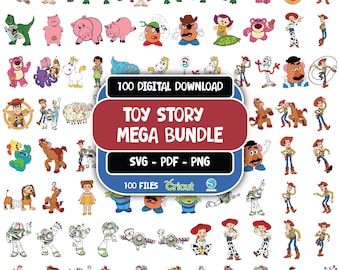 Toy Story SVG PNG Clipart Mega Bundle, Buzz Lightjahre svg, Woody svg, Toy Story 5 Clipart, Geburtstag, Lilypad png, shirt, Toy Story Font