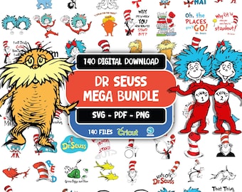 Dr Seuss Items, Dr Seuss Svg, Dr Seuss Png, Dr seuss Quotes Clipart For cricut Digital vector file, Cat And The Hat, 699 UNIQUE DESIGN