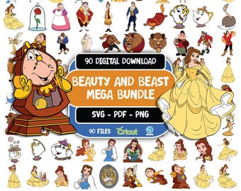 Beauty and Beast SVG, Belle PNG Clipart Bundle, Beauty and the Beast SVG, Instant Digital Download, Princess shirt, Beauty and The Beast