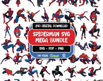Spiderman Svg Bundle, Spiderman Svg, Spiderman Clipart, Spiderman Cut Files For Circut, Spiderman Silhouette, Spiderman Png, Superhero Svg