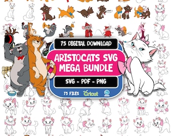 Aristocats SVG PNG Clipart Layered files for Cricut cutting print Instant Digital Download Clipart sublimation frozen Cats Paris
