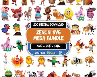 Zenon characters PNG Clipart bundle, Farm animals PNG Clipart, instant download, The Zenon Farm Png, Zenon Png Birthday