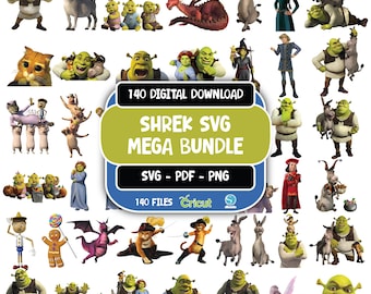 Shrek Clipart, Shrek PNG Bundle, Digital Files for Shrek, Instant Download Shrek PNG, Shrek Clipart, Digital File, Shrek Png File Bundle