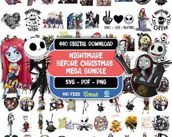 The Nightmare Before Christmas Svg Bundle, SVG for Cricut, Layered Design, Vector Files, Jack Skellington Svg, Nightmare Svg, Halloween Svg