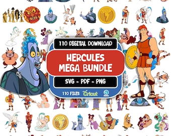 Hercules SVG Bundle, Baby Hercules Svg-Dateien für Cricut, Baby Pegasus Png, Hades Svg für Shirts, Hercules Geburtstag Svg, Megara Svg Download