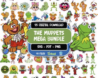The Muppets SVG Bundle, baby muppets, KERMIT and friends, muppets cutting files, baby kermit , kermit svg, muppets for cricut , kermit png