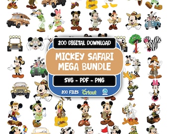 Mickey Safari PNG, Mickey Safari SVG, Mickey Safari Clipart, Mickey Digital Papers, Mickey Birthday, Animal Kingdom PNG, Animal Kingdom svg
