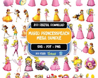 Mario Princess PNG SVG Clipart, Princess Peach png, Princess Peach svg, Mario Princess Peach png svg Clipart, Rosalinda Daisy