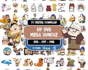 Up Movie Svg Png Bundle, Balloon House Svg, Carl And Ellie Clipart Svg, Adventure Is Out There Shirt Magical Kingdom Svg Family Vacation Svg