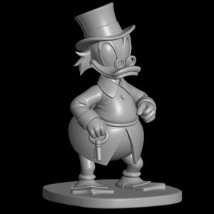 Scrooge McDuck 3D STL File for Printing – Wealthy Duck Miniature with Key