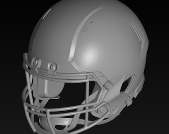 American Football Helmet STL for 3D Printing - High Detail Model
