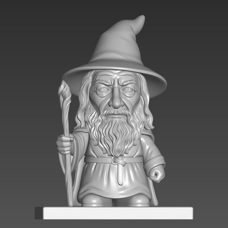 Gandalf Miniature STL File for 3D Printing - Cartoon Wizard Figurine - Etsy
