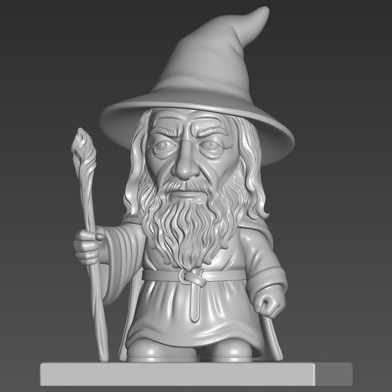 Gandalf Miniature STL File for 3D Printing - Cartoon Wizard Figurine - Etsy