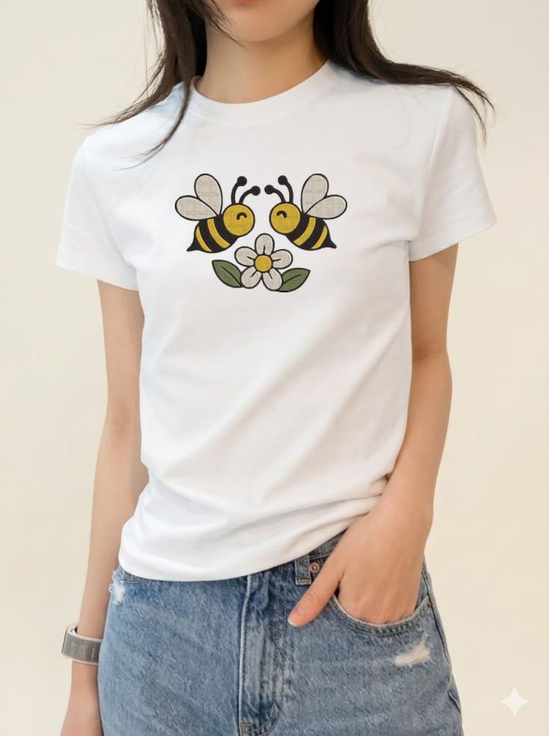 Bee Border Machine Embroidery Design, Floral Vine Daisy Garden ...