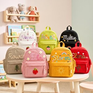 Personalized Kids Backpack with Name, Custom Preschool Backpack, Corduroy Toddler School Bag, Back to School Gift, Kindergarten Backpack