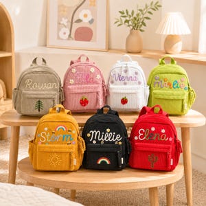 Personalized Kids Backpack, Custom Name Corduroy Backpack, Preschool Backpack for Boys and Girls, Back to School Gift, Kindergarten Bag