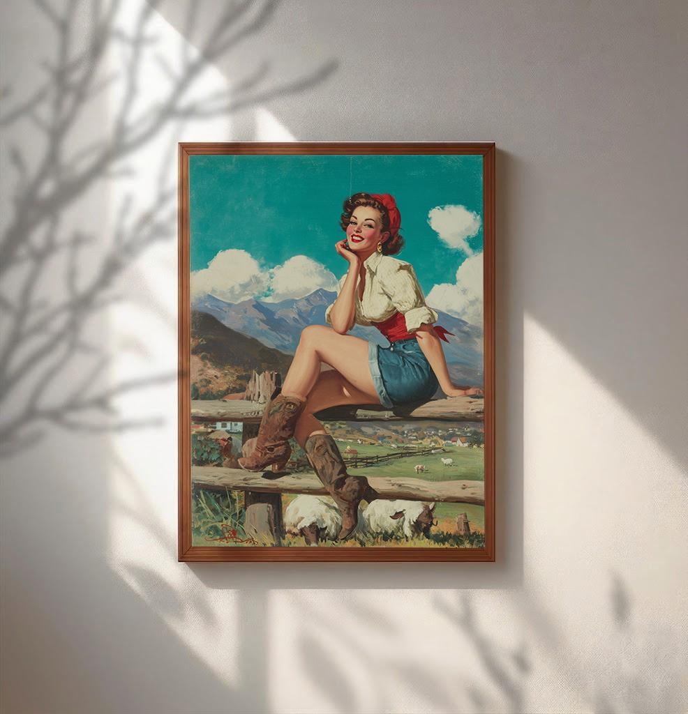 Gil Elvgren ギル・エルブグレン　ピンナップ　アート　額装 Gil elvgren print - Etsy 日本