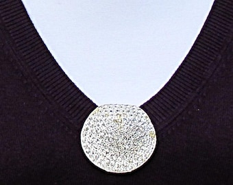 Vintage large rhinestone dress clip by "Artisan"