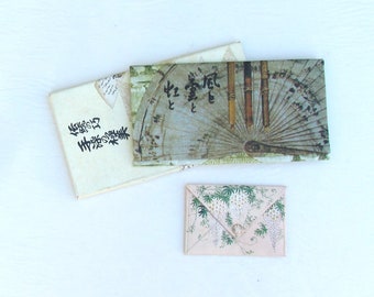 Vintage Japanese fabric wallet and hand painted card case