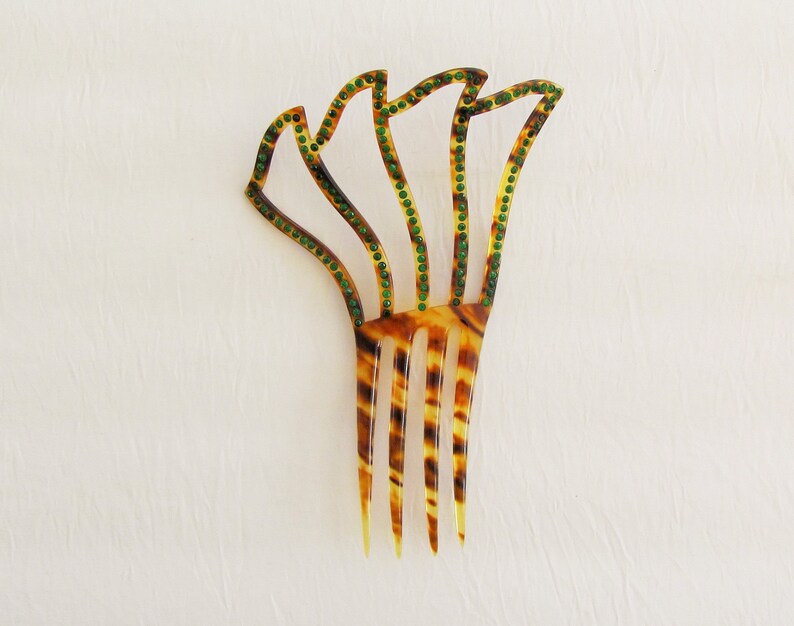 Vintage Celluloid Hair Comb, 1920's Faux Tortoiseshell Decorative Comb ...