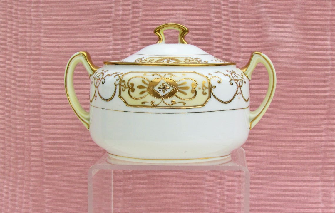 Nippon Creamer and Sugar Set With Heavy Gold Decoration on Etsy