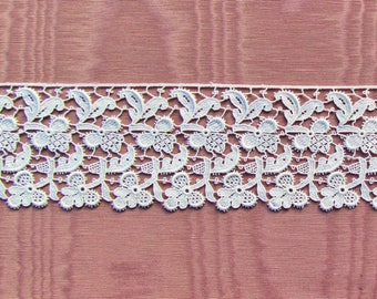 Vintage lace, 5+ yards of medium weight lace, wide off white lace suitable for wedding dress