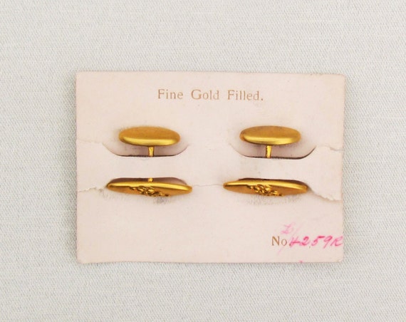Antique gold filled women's cuff links, Edwardian… - image 2
