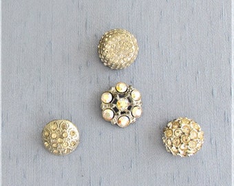 Lot of 4 vintage rhinestone buttons