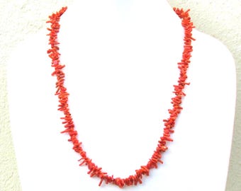 Vintage branch coral 28" necklace