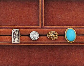Choice of 4 statement rings: Celebrity, Avon, rhinestone, and faux turquoise