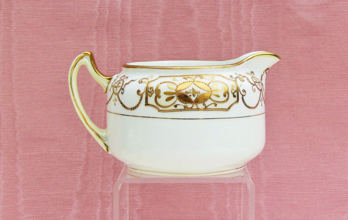 Nippon Creamer and Sugar Set With Heavy Gold Decoration on Etsy