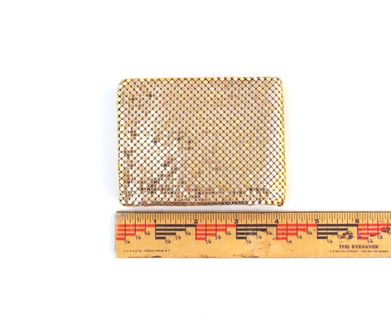 Vintage gold mesh wallet, 1950's evening wallet, … - image 2