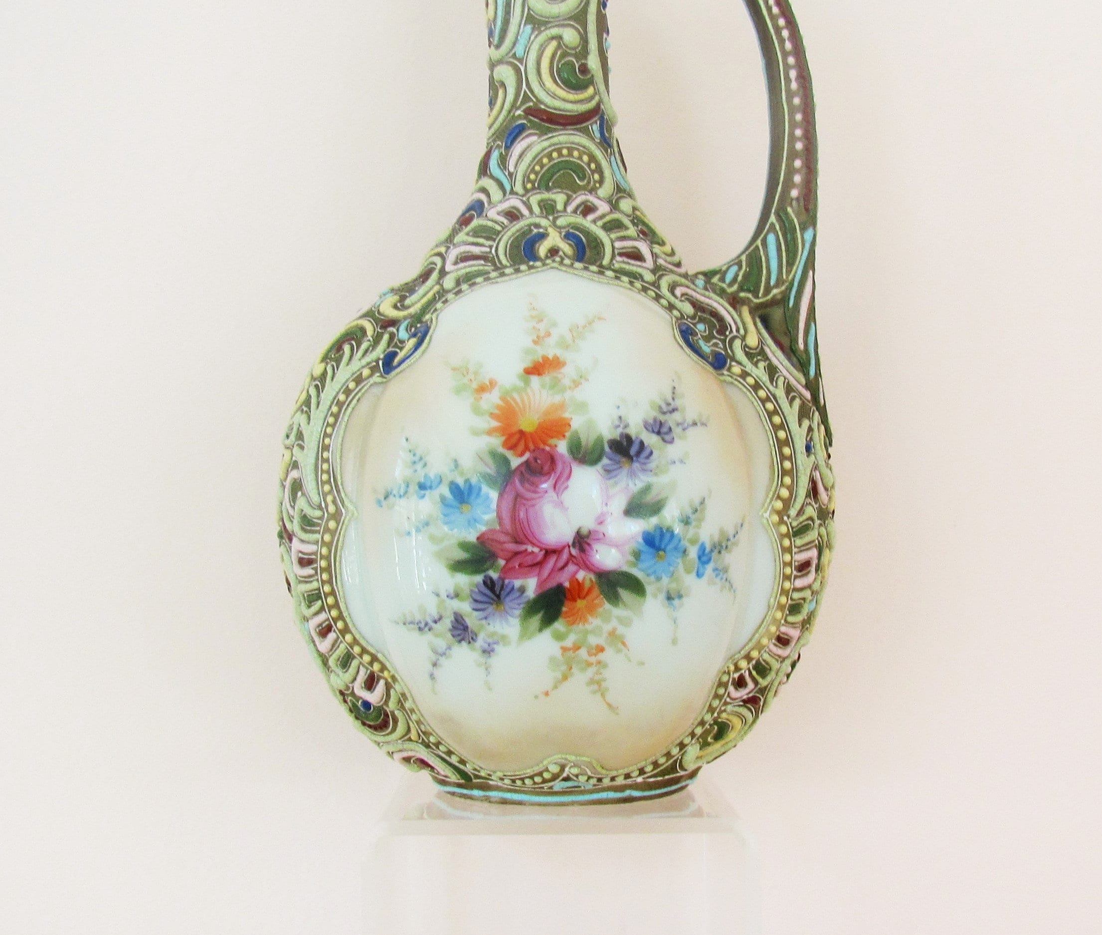 Antique Nippon Moriage Ewer, C.1880's Unmarked Nippon Porcelain