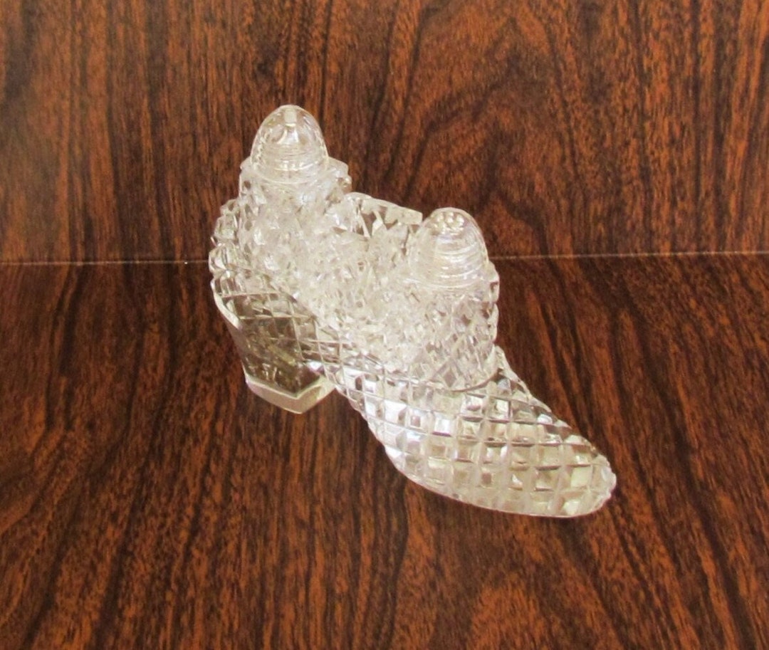 Crystal Shoe With Salt & Pepper Shakers and Toothpick Holder - Etsy