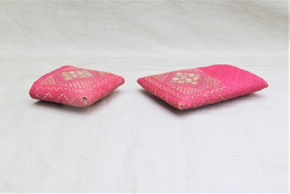 Lot of 2 vintage woven straw small pouches - image 8