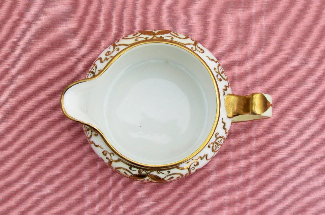 Nippon Creamer and Sugar Set With Heavy Gold Decoration on Etsy
