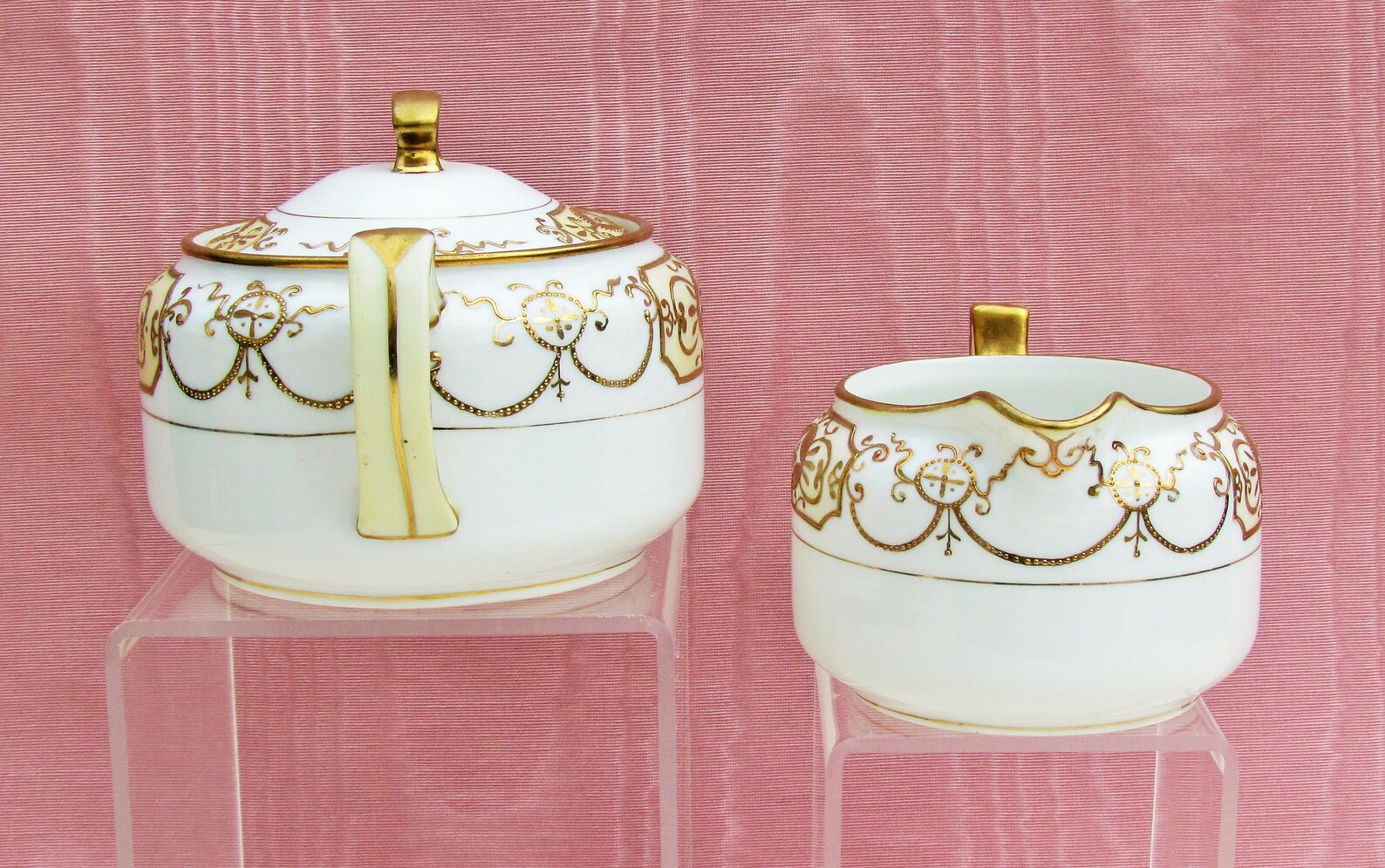 Nippon Creamer and Sugar Set With Heavy Gold Decoration on Etsy