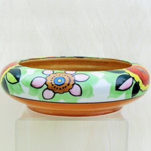 Vintage Art Deco bowl, colorful 1930's hand painted china bowl made in Japan image 2