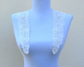 Antique Bruges lace collar, handmade early 1900's lace