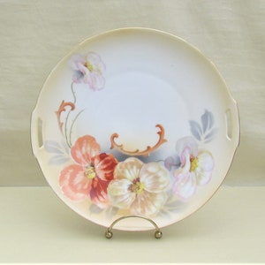 RS Germany cake plate with poppies
