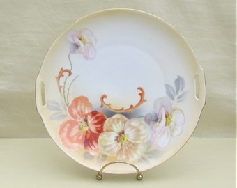 RS Germany cake plate with poppies